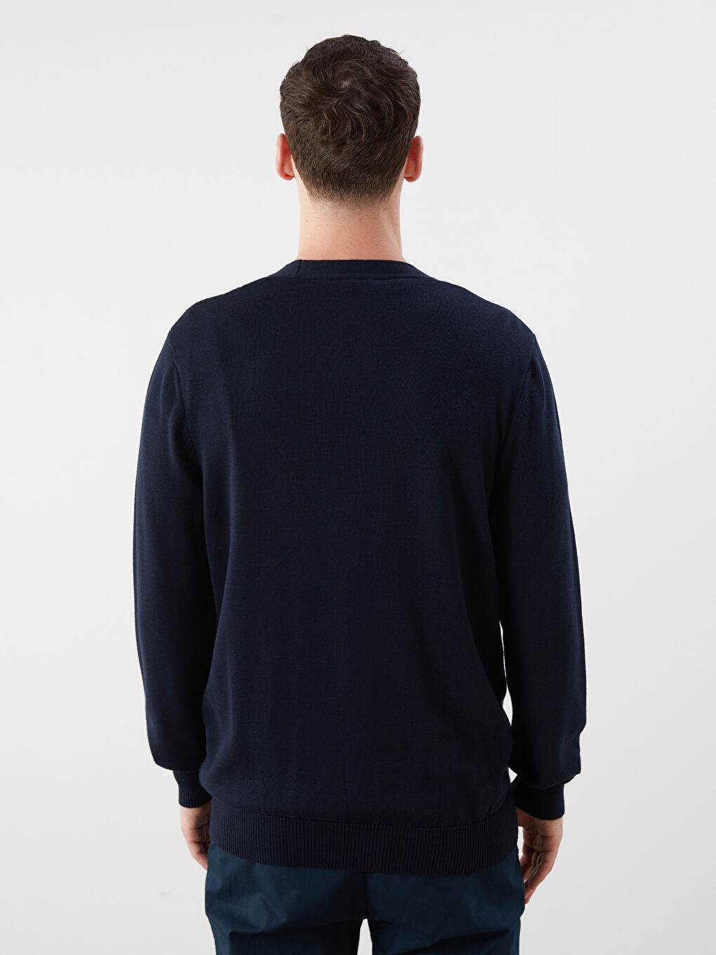 Standard Fit V Neck Men's Knitwear Cardigan-3