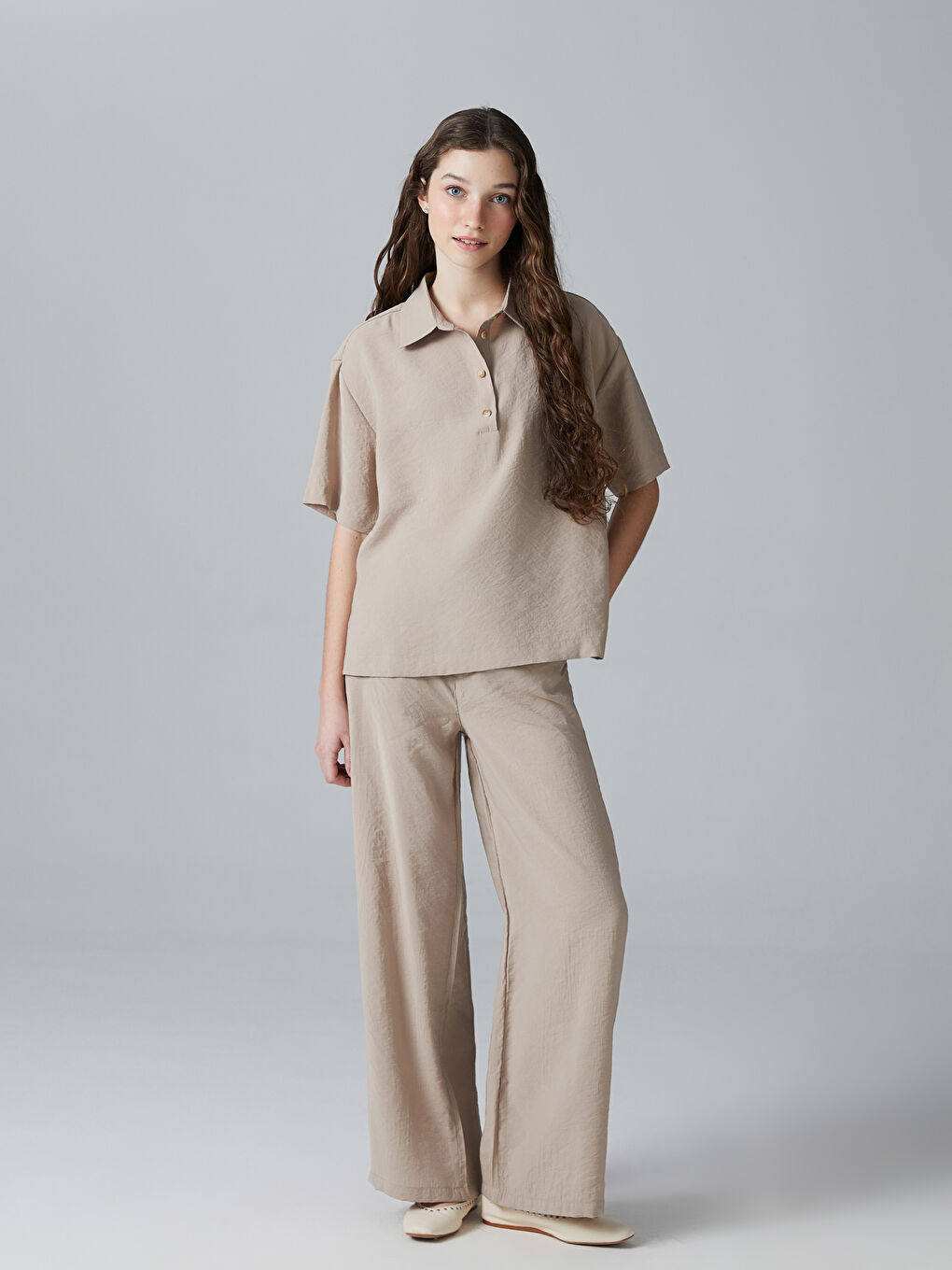 Teenage Girl BEIGE Blouse -S5OK77Z4-GHA