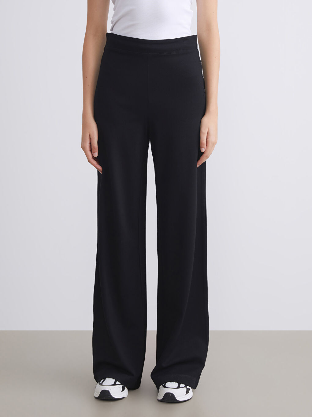 LCW Modest Elasticated Waist Wide Leg Women's Sweatpants -S5OK82Z8-CVL