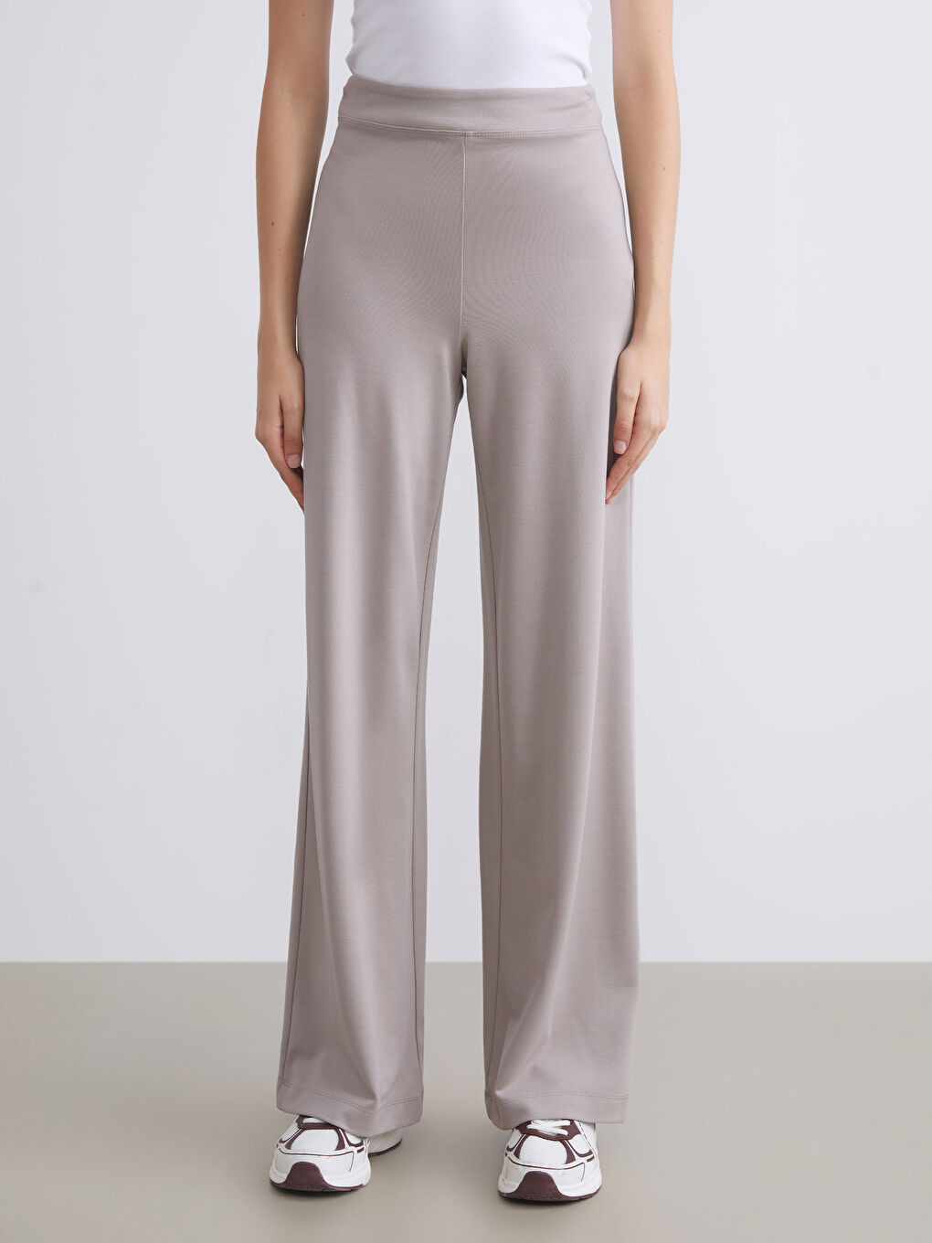 LCW Modest Elasticated Waist Wide Leg Women's Sweatpants -S5OK82Z8-GK0