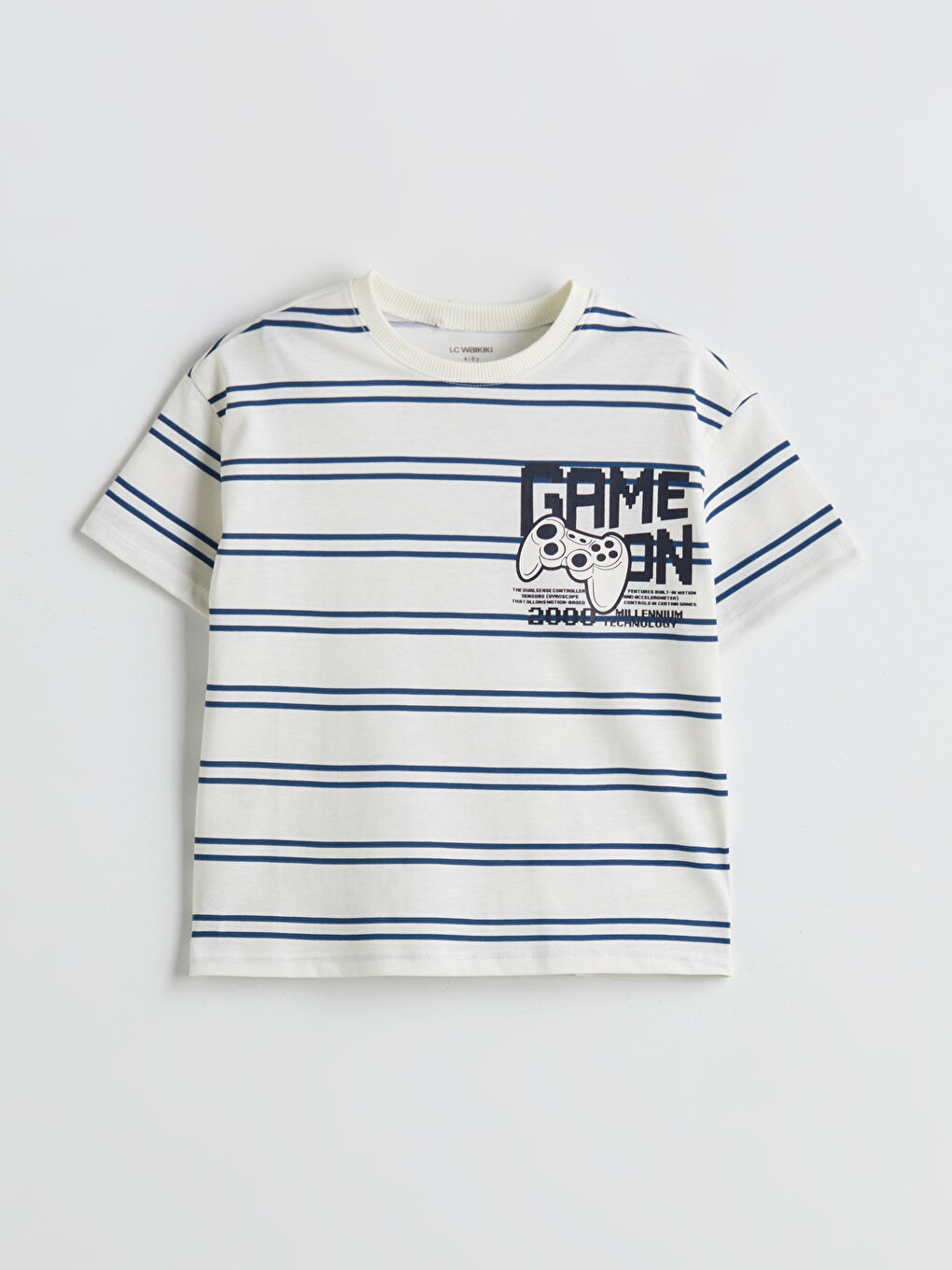 İndigo Bisiklet Yaka Baskılı Erkek Çocuk Tişört