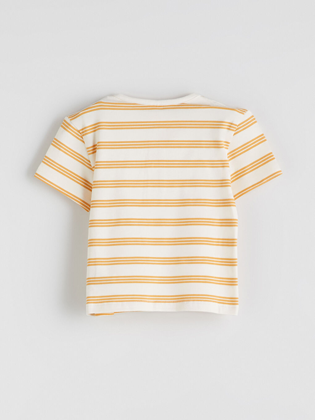 Ekru Çizgili Erkek Bebek Tişört-2
