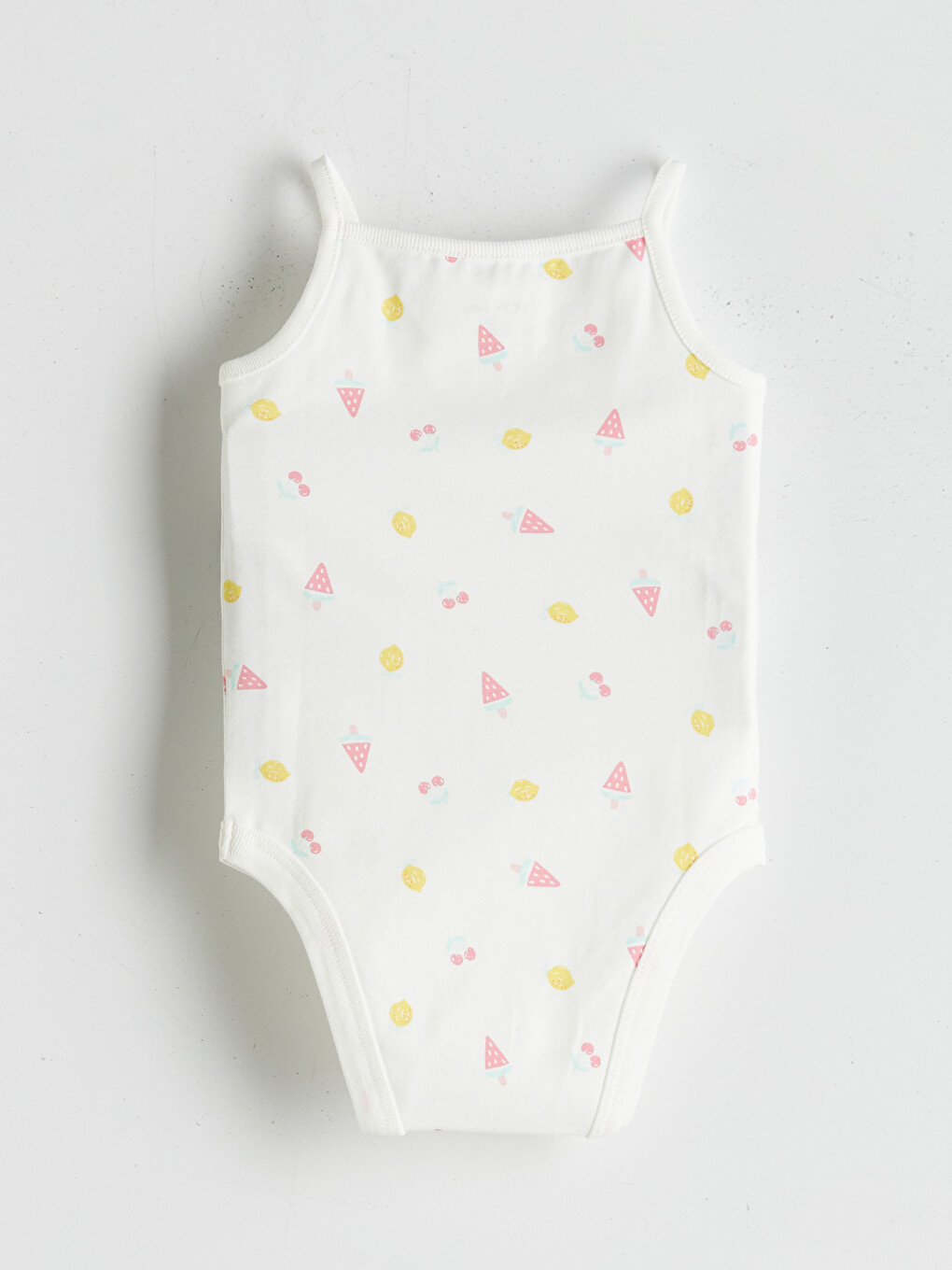 Ekru Baskılı Kız Bebek Çıtçıtlı Body-2