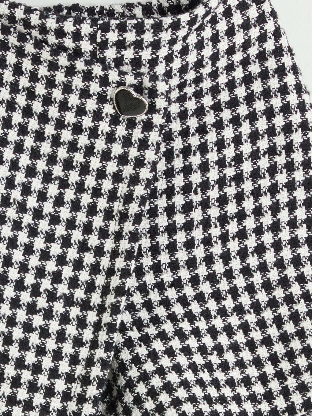 Siyah Beli Lastikli Kazayağı Desenli Kız Çocuk Şort Etek-2