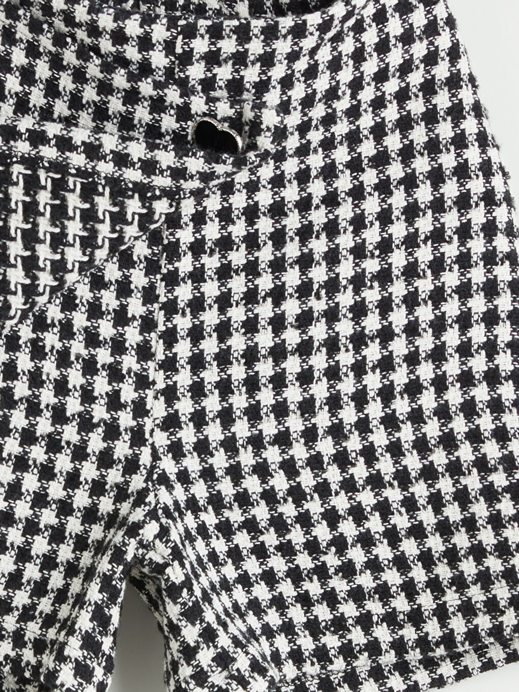 Siyah Beli Lastikli Kazayağı Desenli Kız Çocuk Şort Etek-3