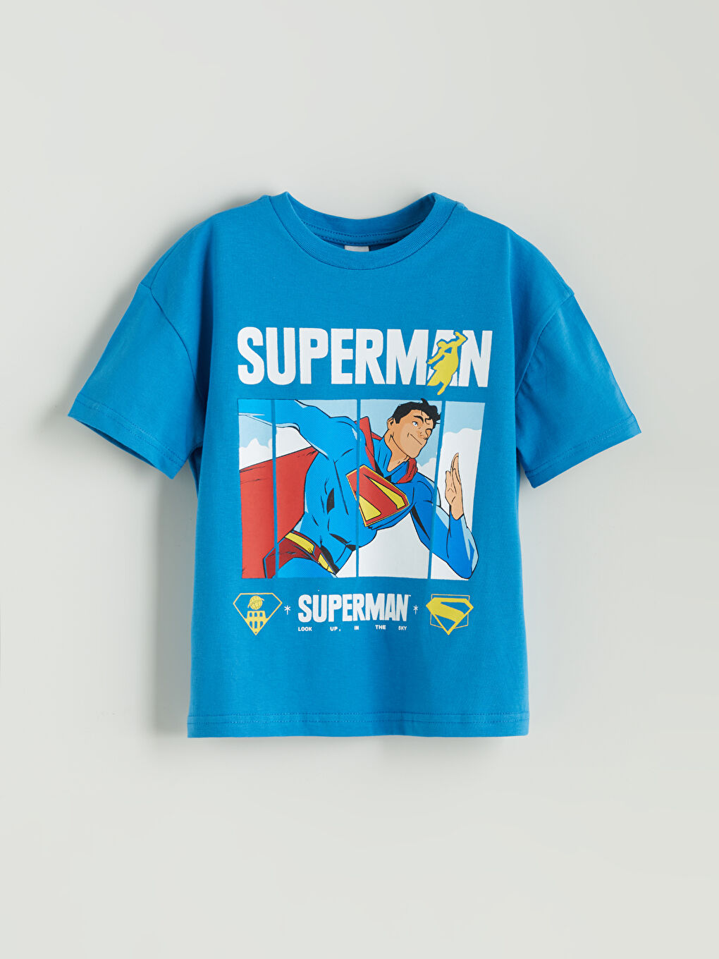 T-Shirt pour Garçons Imprimé Superman à Col Rond