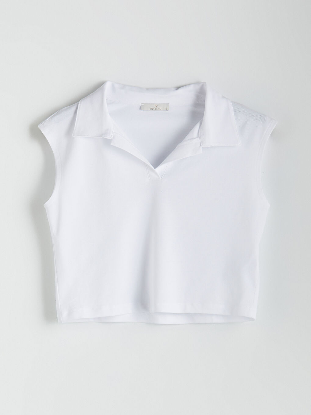 Natuvera Beyaz Polo Yaka Pike Crop
