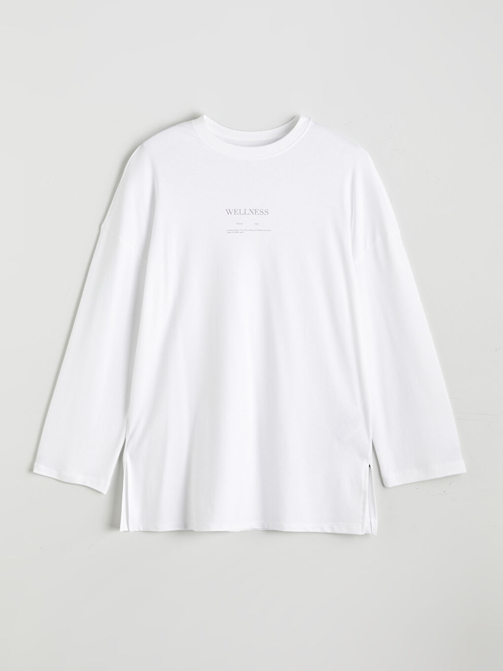 Ekru Bisiklet Yaka Baskılı Kadın Tişört-4