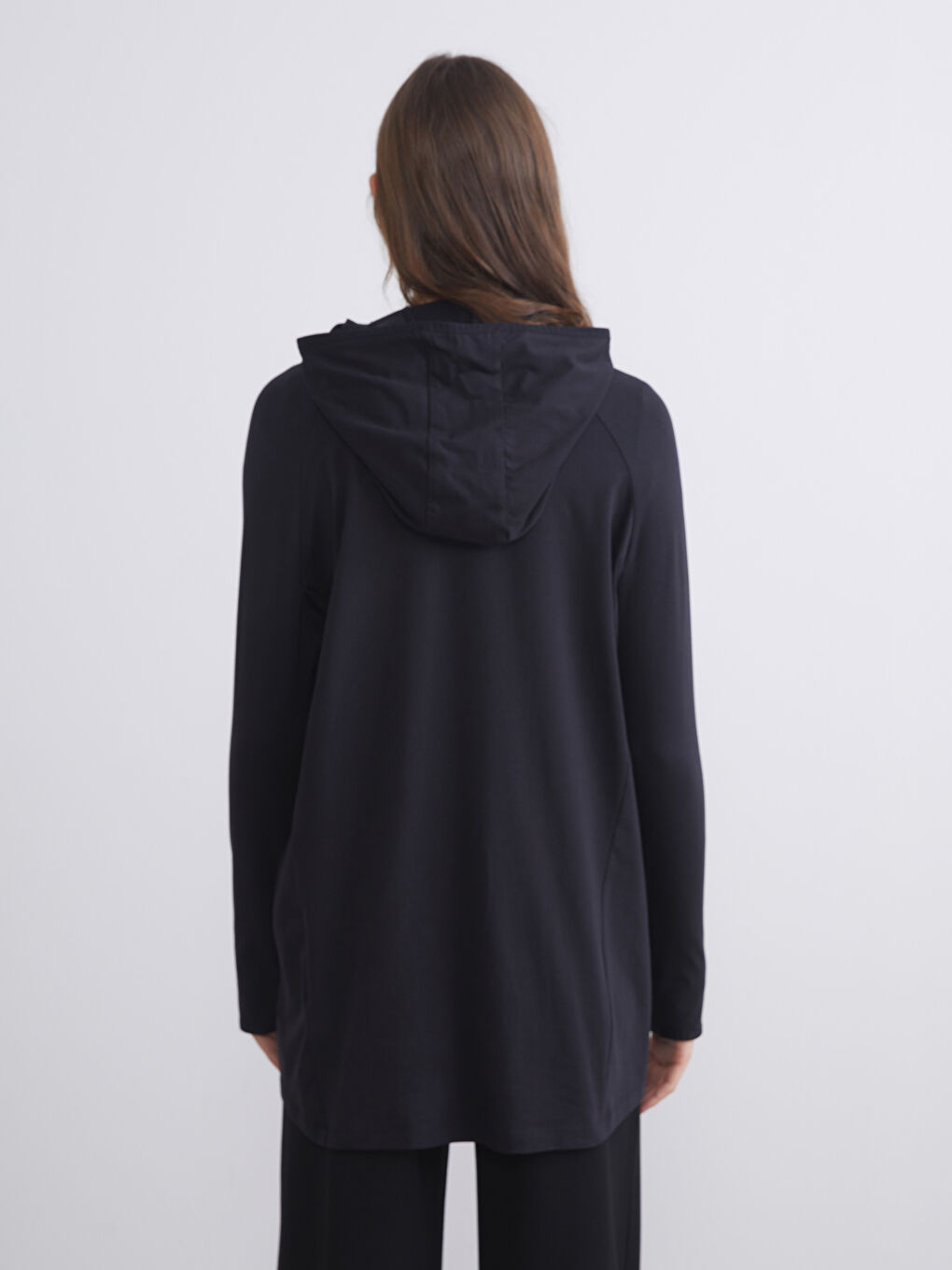 Siyah Kapüşonlu Kadın Tunik-3