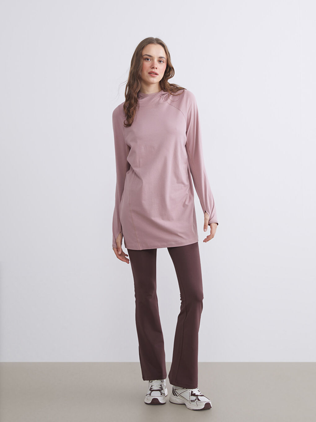 Pembe Kapüşonlu Kadın Tunik-1