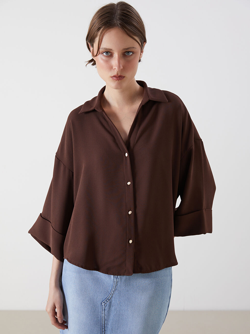 LCW Vision Oversize Women's Shirt -S5OM10Z8-ESJ