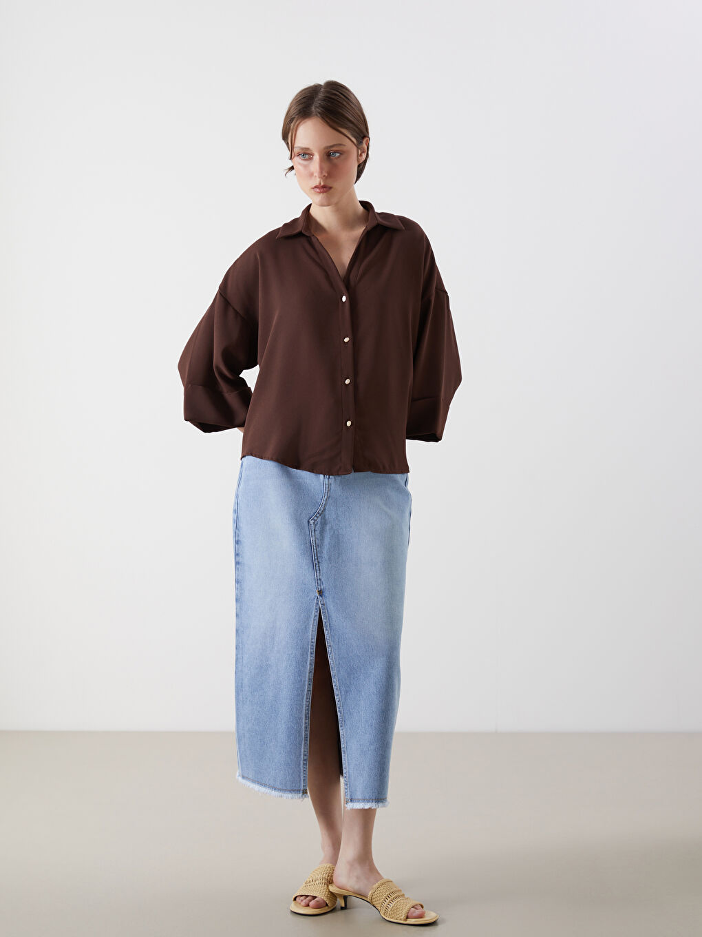 LCW Vision Oversize Women's Shirt -S5OM10Z8-ESJ