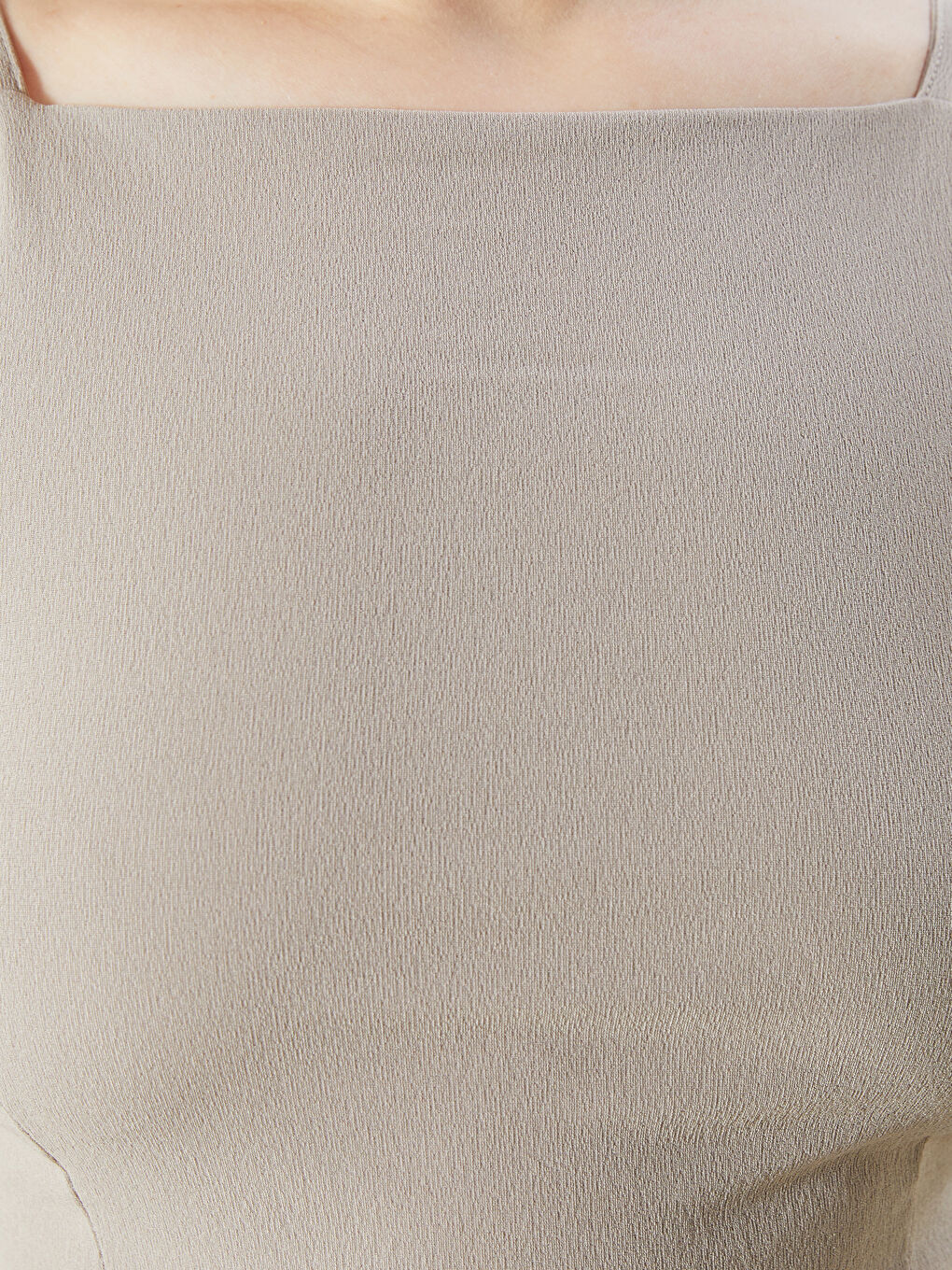 Square Collar Textured Women's Tank Top -S5OM20Z8-GQF
