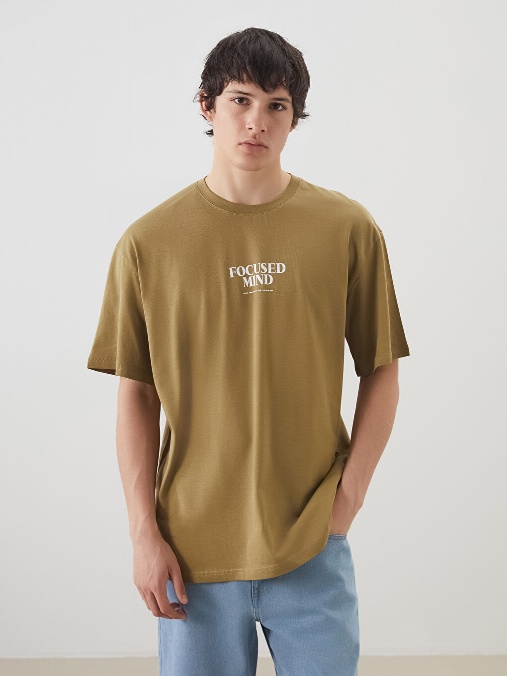 XSIDE Crew Neck Printed Jersey Men's T-Shirt -S5OM26Z8-GVT