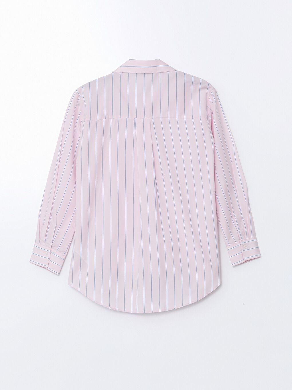 Pembe Çizgili Kadın Gömlek Tunik-5