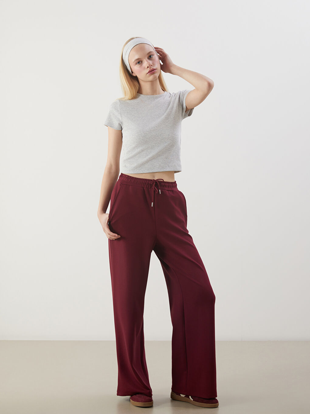 Women's Elastic Waist Sweatpants -S5OM44Z8-HRW