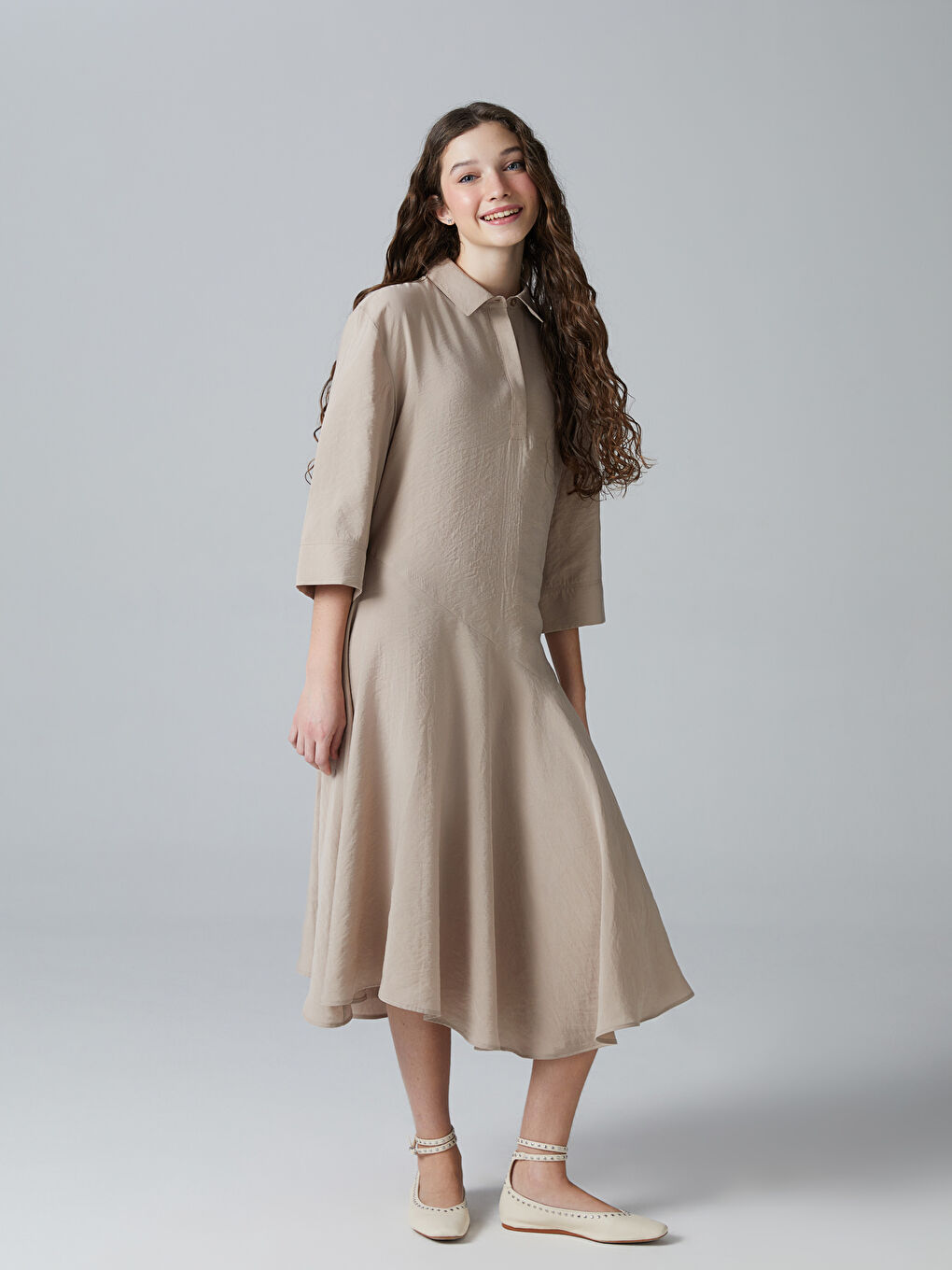 Shirt Collar Young Girl Dress