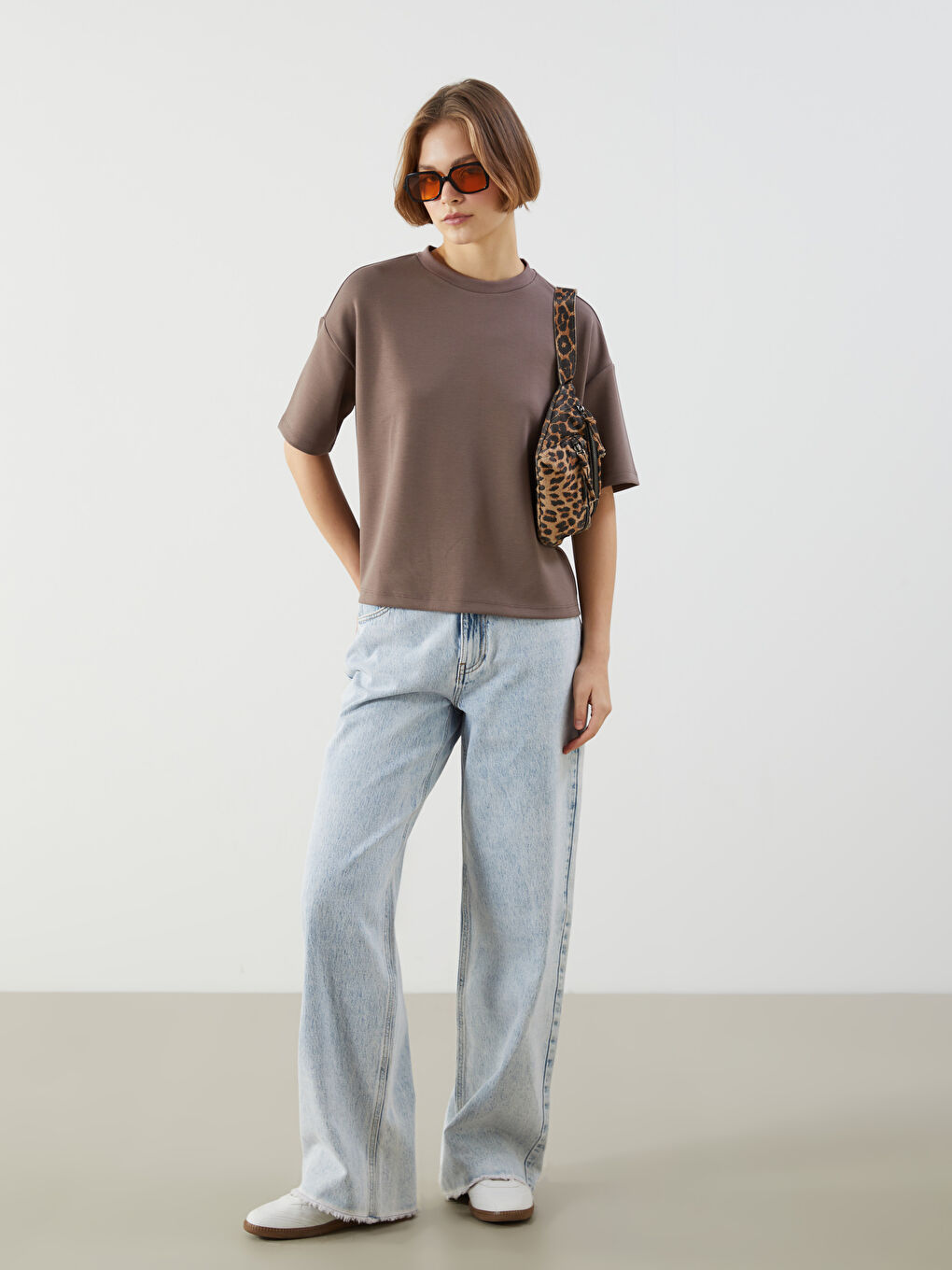 Crew Neck Oversize Women's T-Shirt -S5OM57Z8-PS7