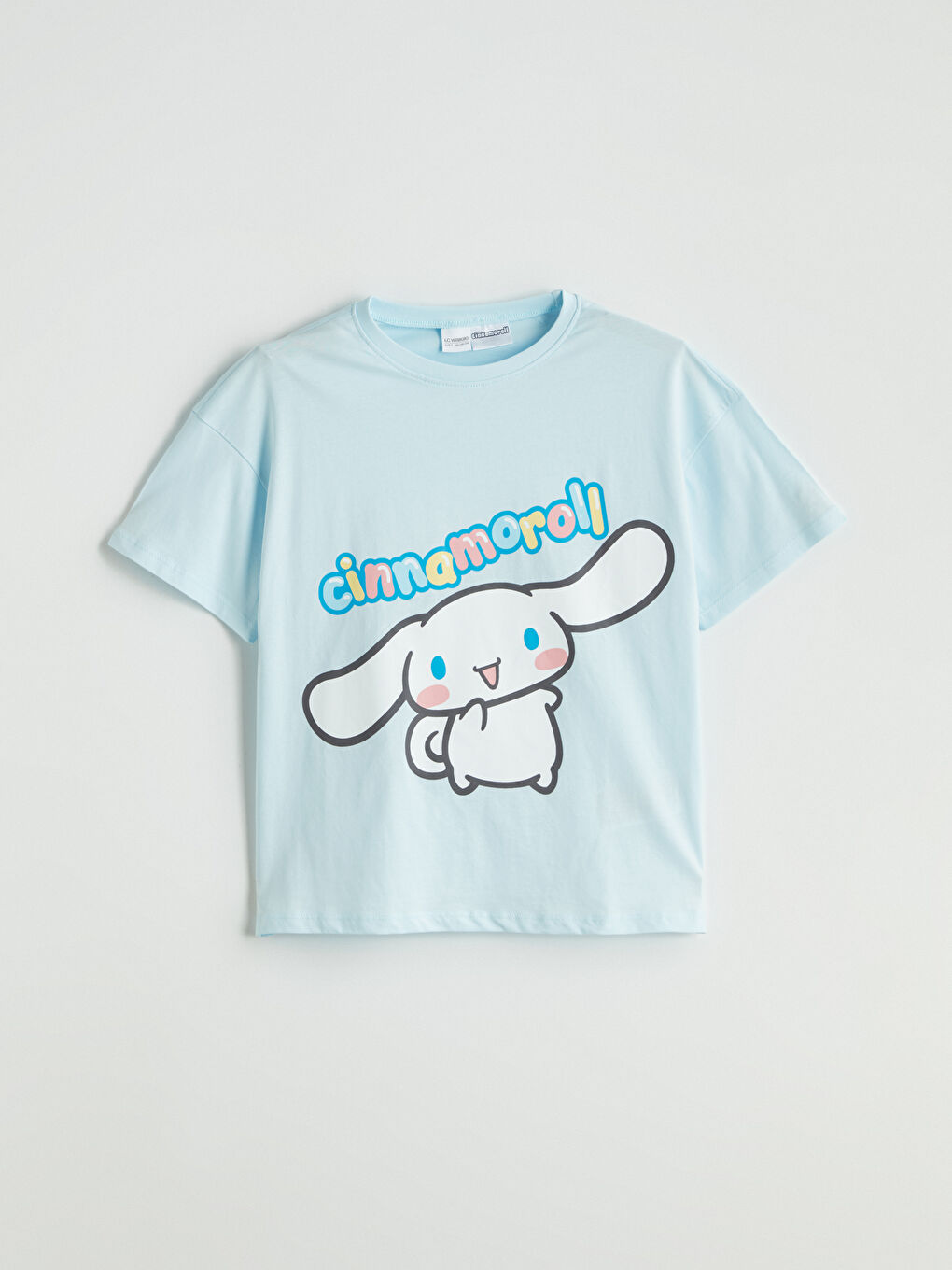 Mavi Bisiklet Yaka Cinnamoroll Baskılı Kız Çocuk Pijama Üst