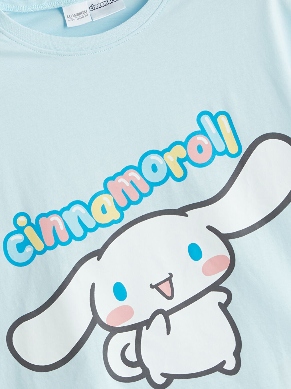 Mavi Bisiklet Yaka Cinnamoroll Baskılı Kız Çocuk Pijama Üst-1