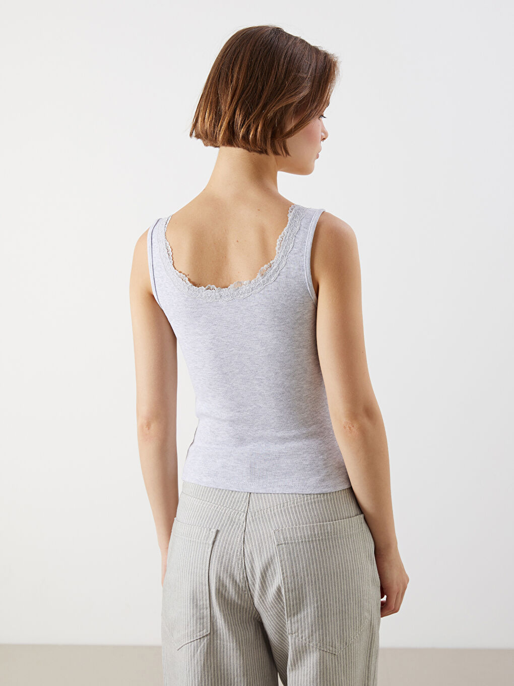 U Neck Lace Detailed Women's Tank Top -S5OM98Z8-CY9