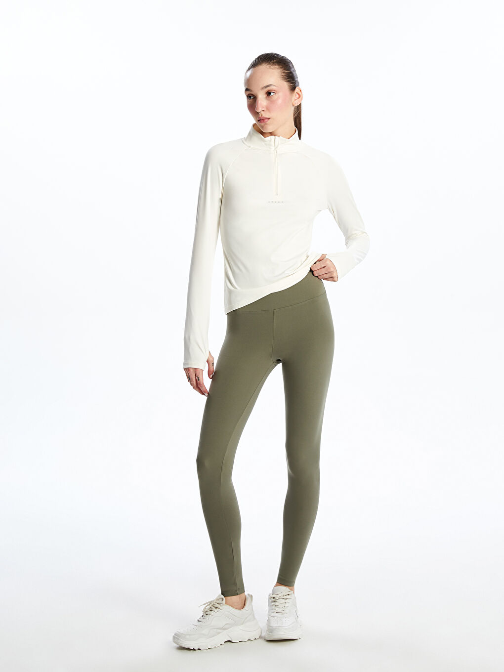 XSIDE ACTIVE Elasticated Waist Women's Sports Leggings -S5ON06Z8-PNH