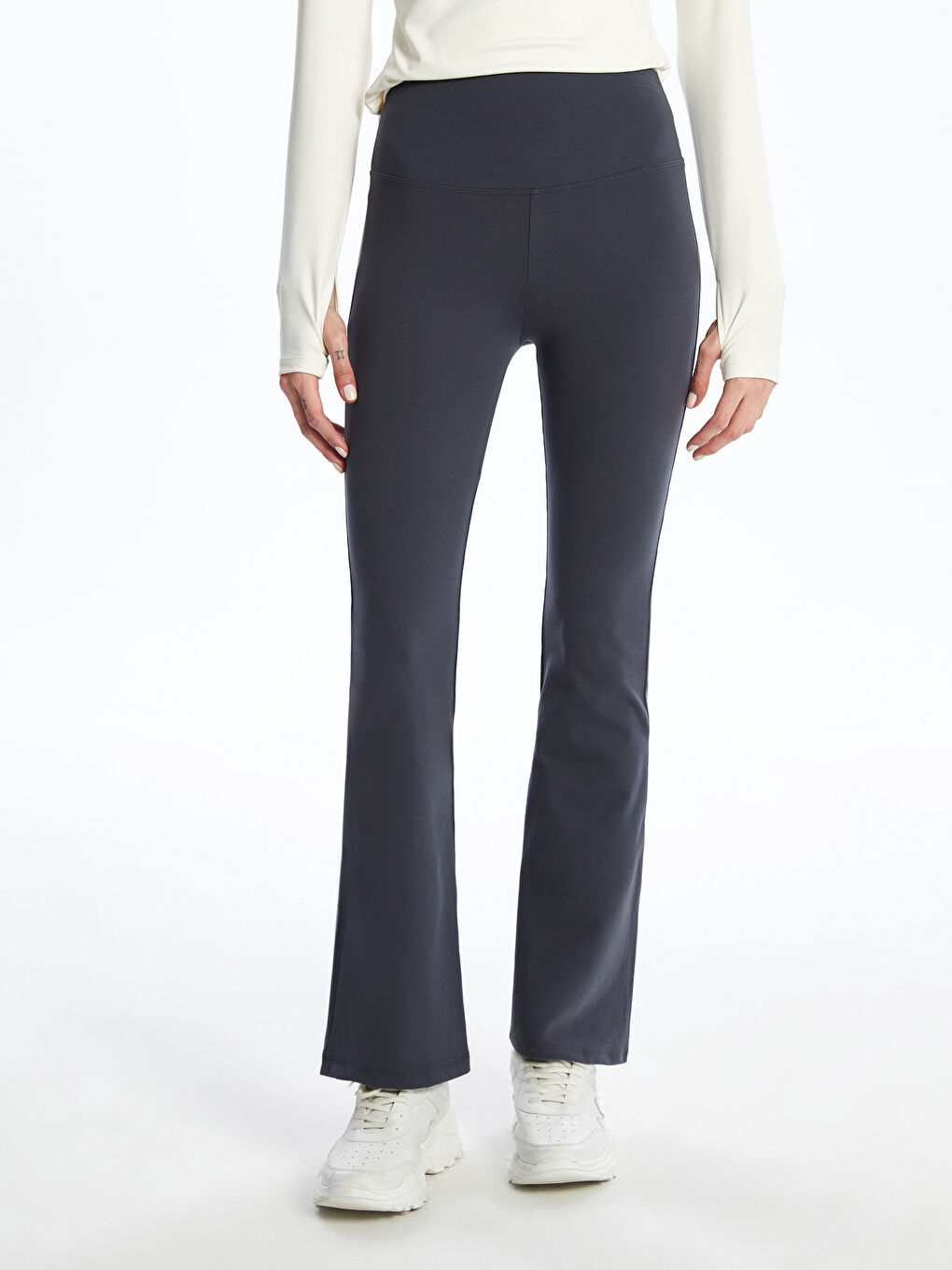 Elasticated Waist Flared Women's Sports Leggings -S5ON08Z8-KWH
