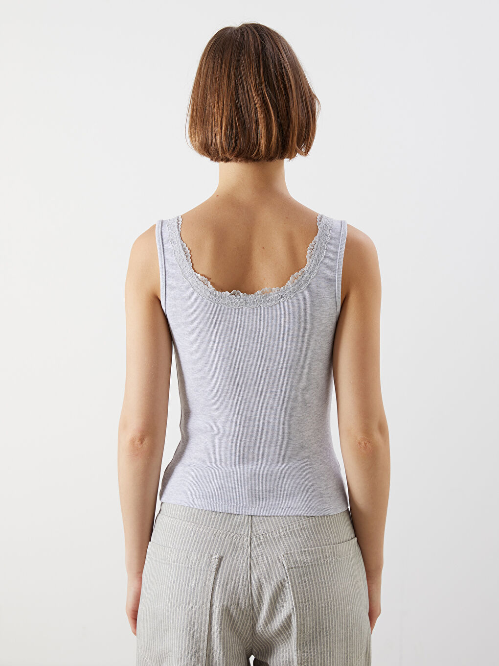 XSIDE U Neck Lace Detailed Women's Tank Top -S5ON09Z8-CY9