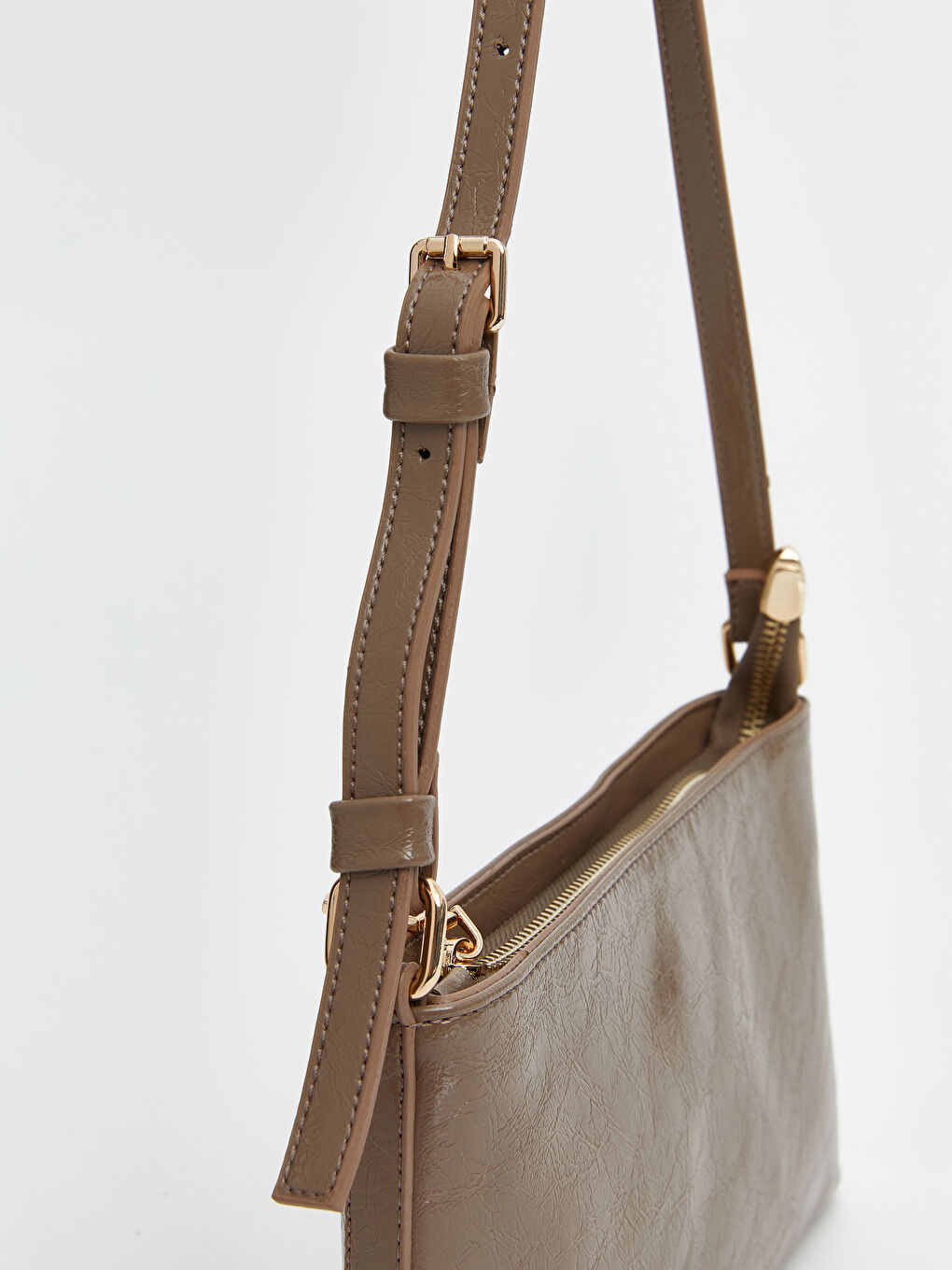 Kahverengi Deri Görünümlü Kadın Kol Çantası-5