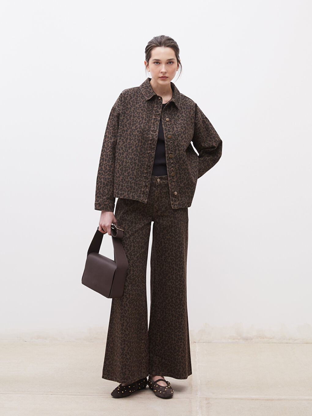 Kahverengi Deri Görünümlü Kadın Omuz Çantası-2