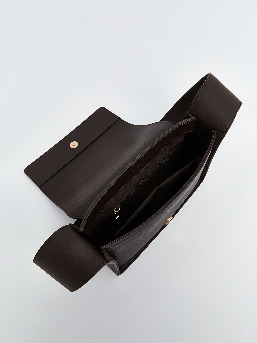 Kahverengi Deri Görünümlü Kadın Omuz Çantası-6