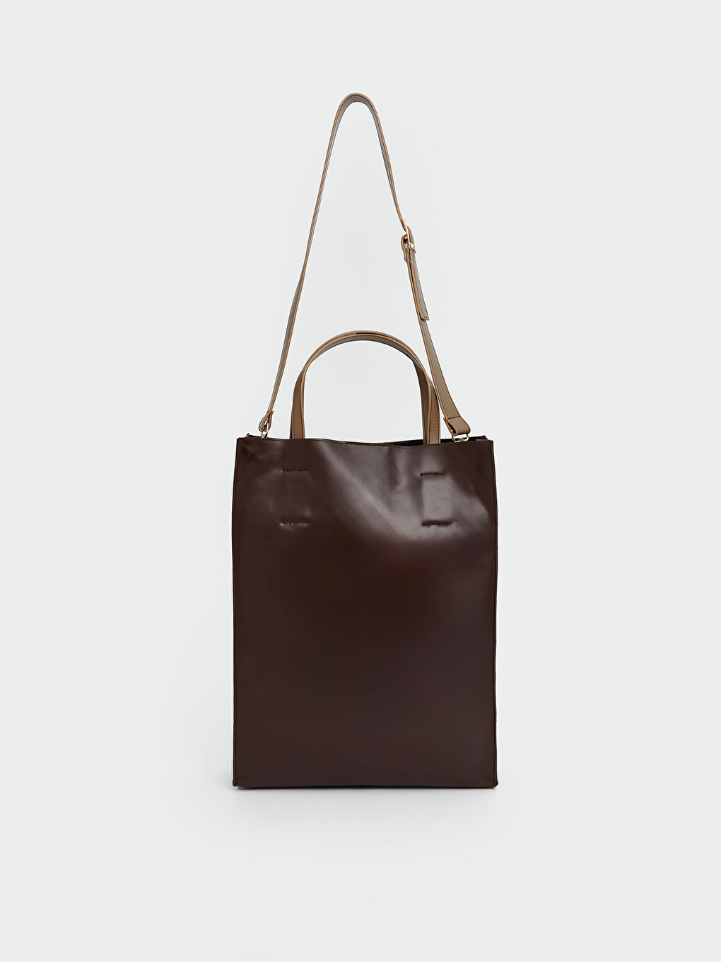 Kahverengi Deri Görünümlü Kadın Kol Çantası-2