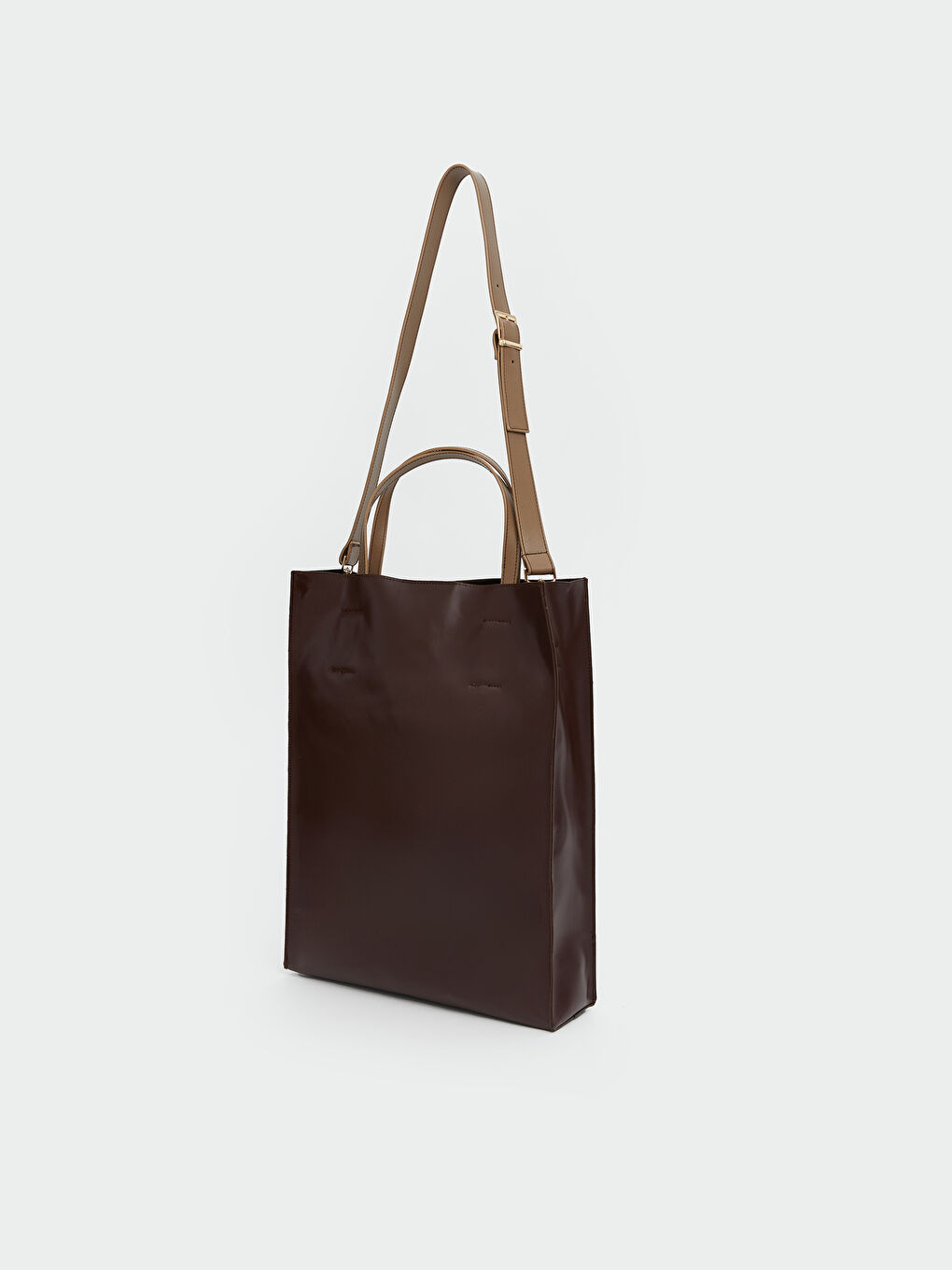 Kahverengi Deri Görünümlü Kadın Kol Çantası-3