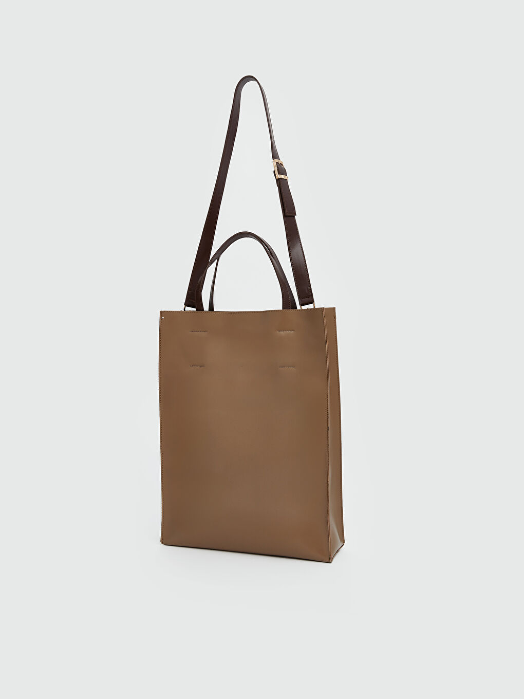 Kahverengi Deri Görünümlü Kadın Kol Çantası-3