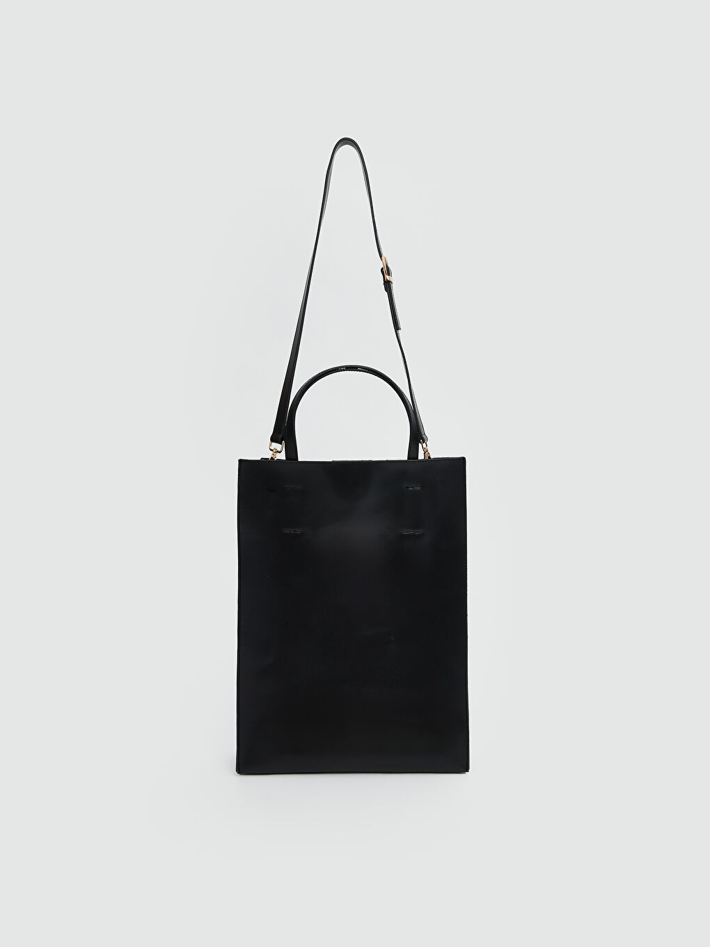 Siyah Deri Görünümlü Kadın Kol Çantası-3