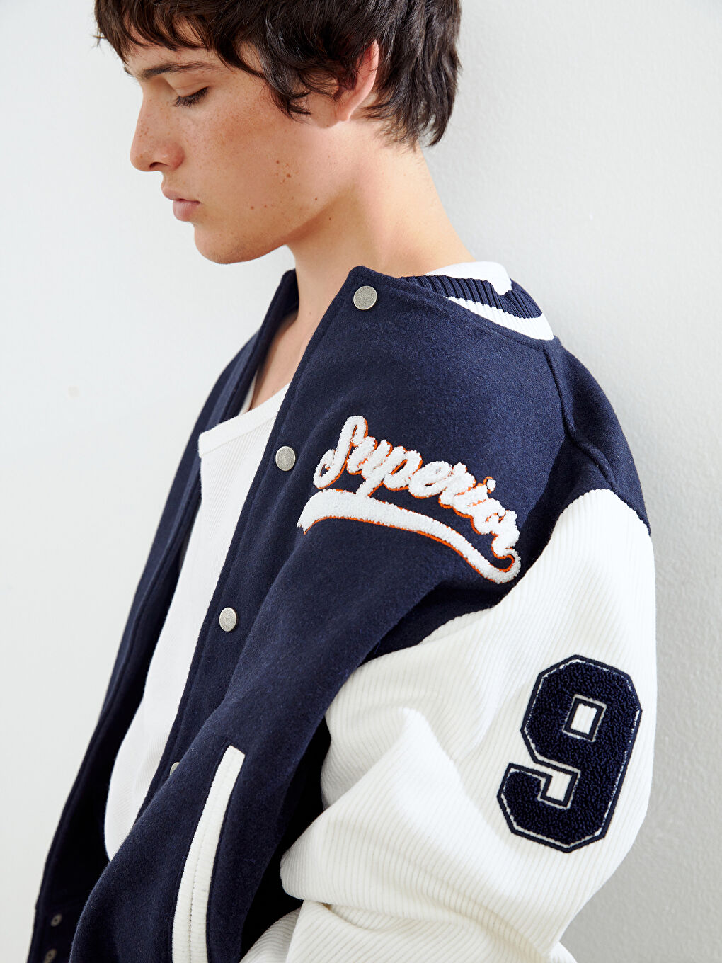 Lacivert Standart Kalıp Uzun Kollu Erkek Kolej Ceket-2