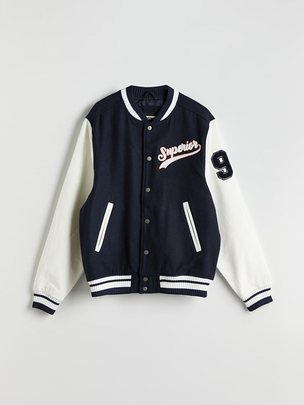 Lacivert Standart Kalıp Uzun Kollu Erkek Kolej Ceket-4