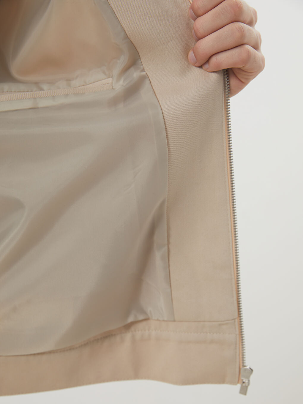 Bej Rahat Kalıp Gömlek Yaka Erkek Mont-3