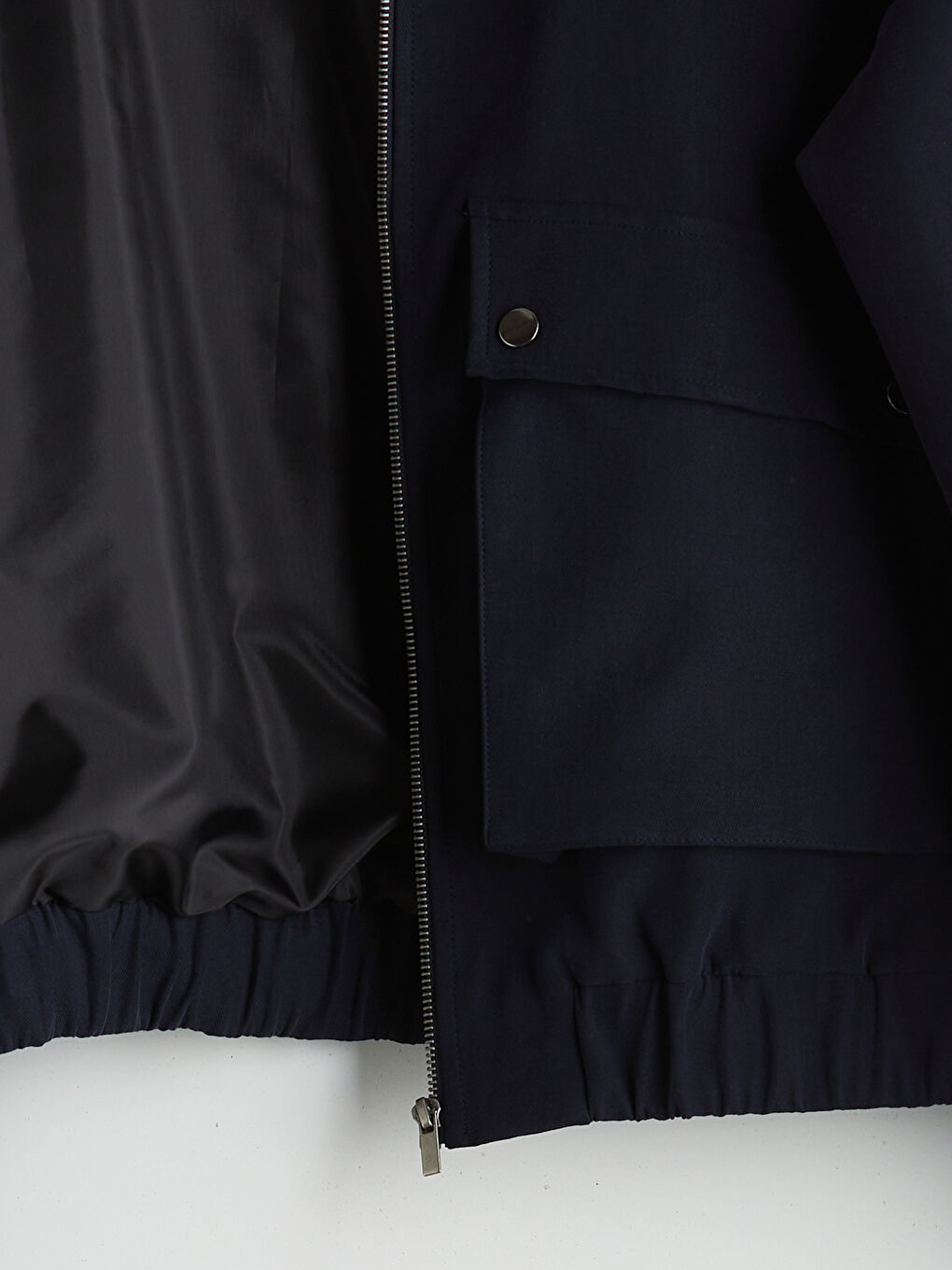 Lacivert Standart Kalıp Gömlek Yaka Erkek Mont-6