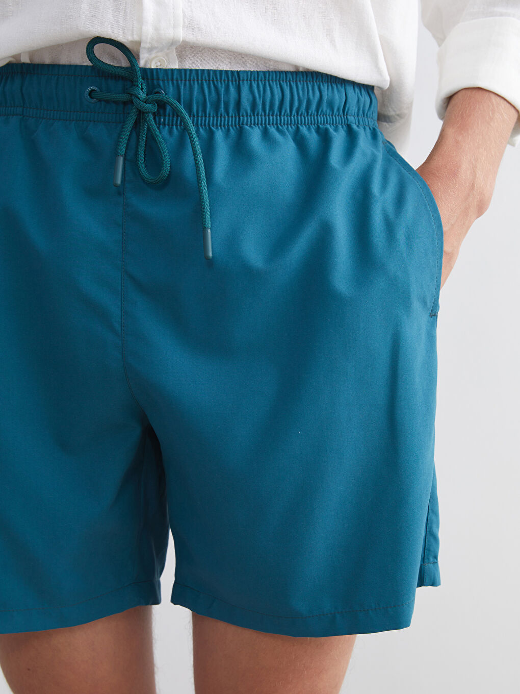 Yeşil Kısa Boy Erkek Deniz Şortu-2