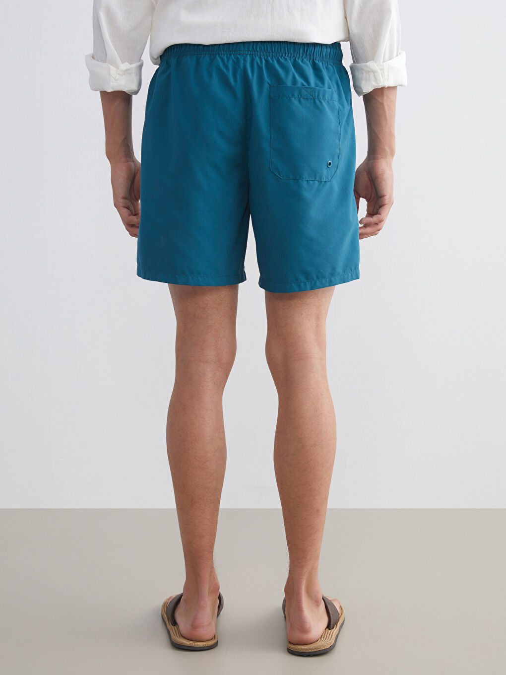 Yeşil Kısa Boy Erkek Deniz Şortu-3