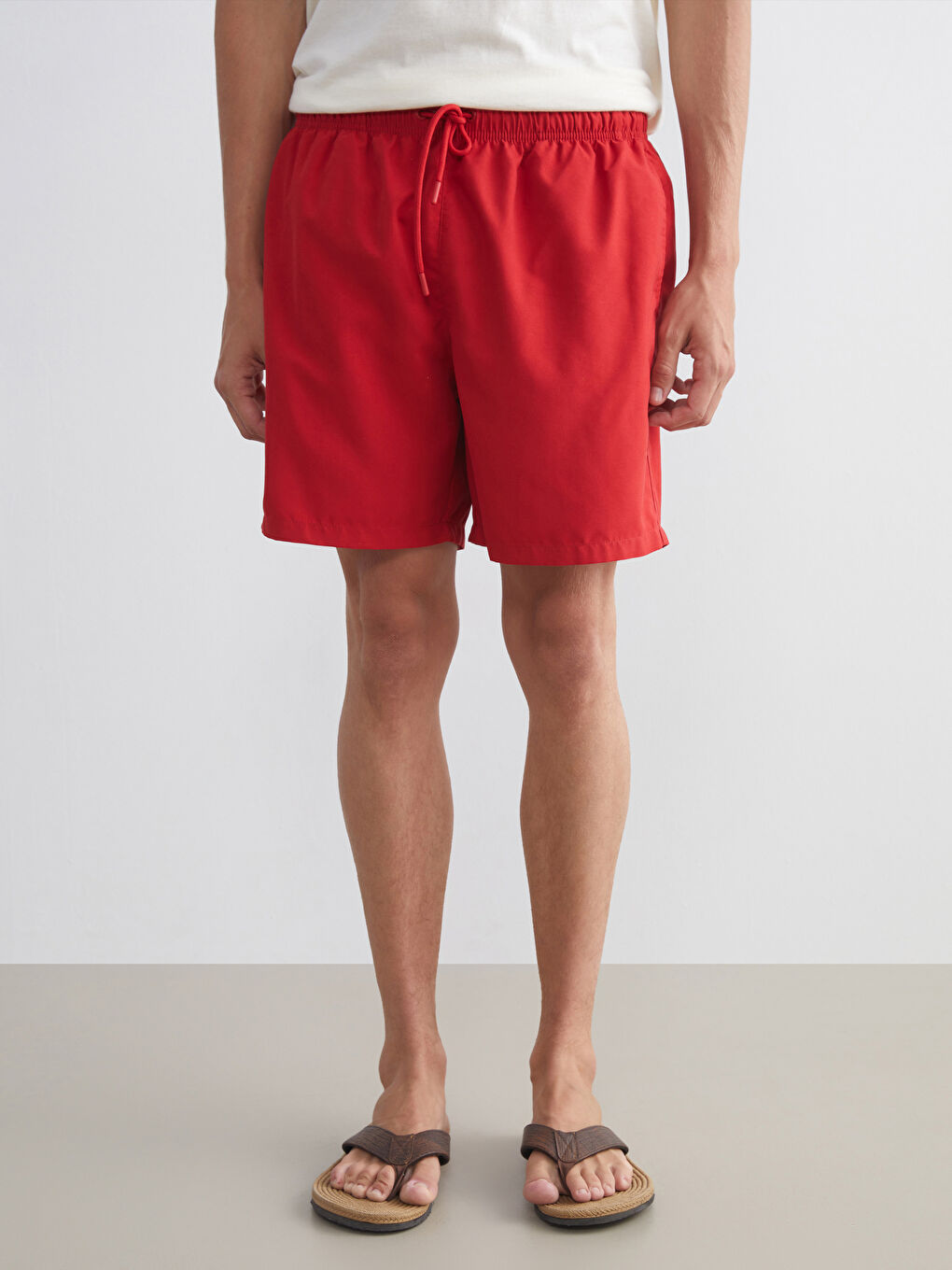Kırmızı Kısa Boy Erkek Deniz Şortu-1