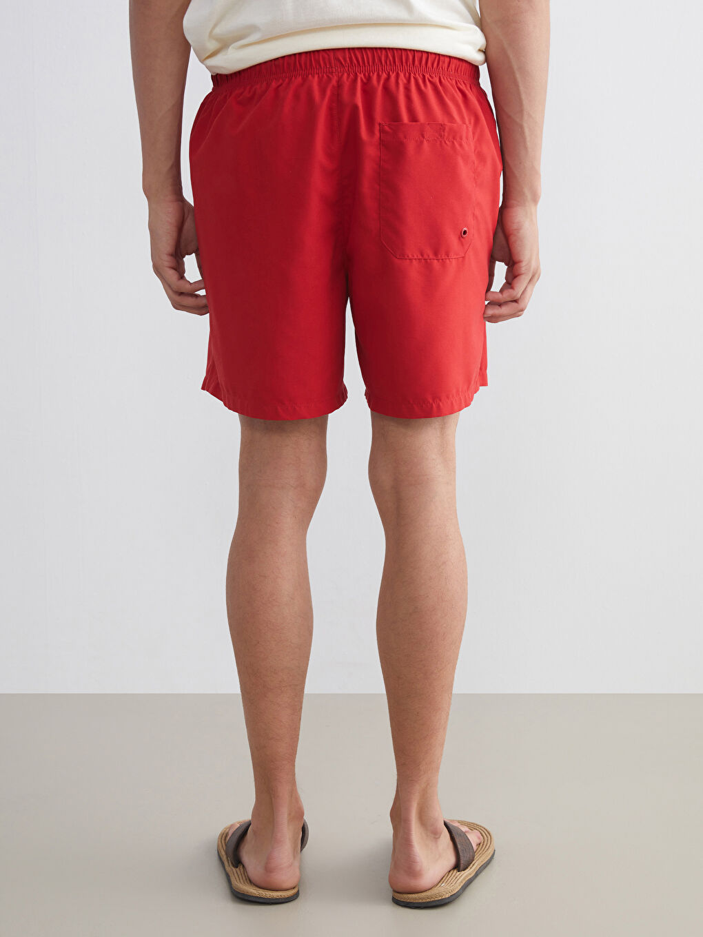 Kırmızı Kısa Boy Erkek Deniz Şortu-3