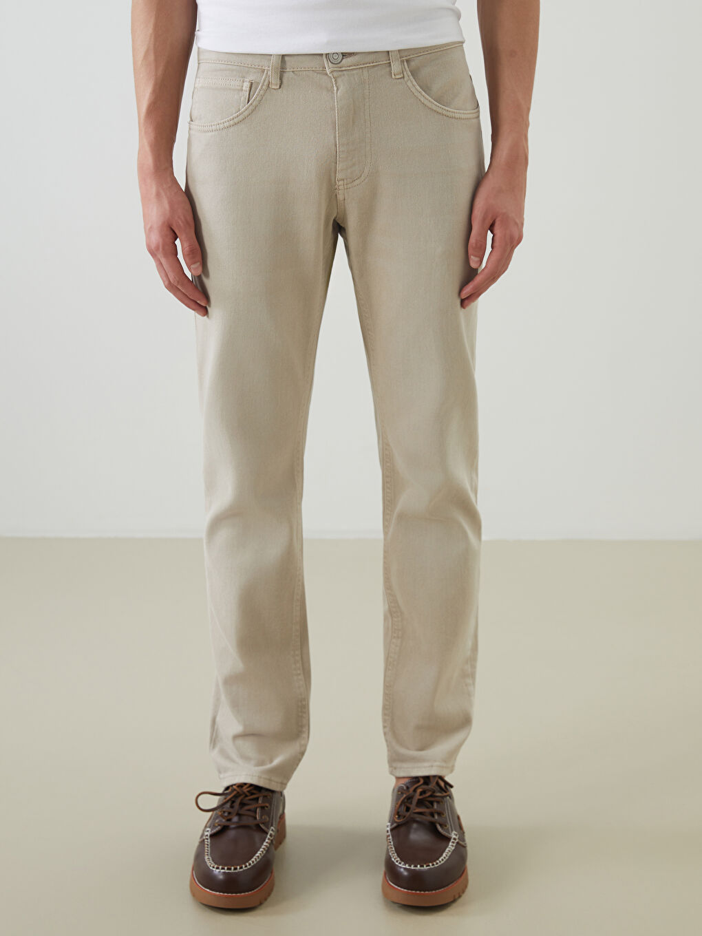 Bej 750 Slim Fit Erkek Jean Pantolon-1
