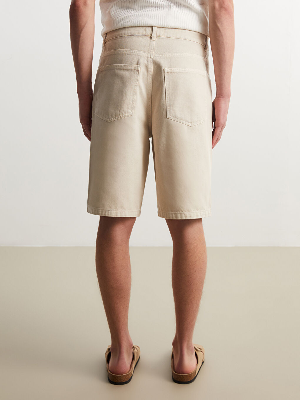Regular Fit Gabardine Men's Shorts -S5OO22Z8-HZZ