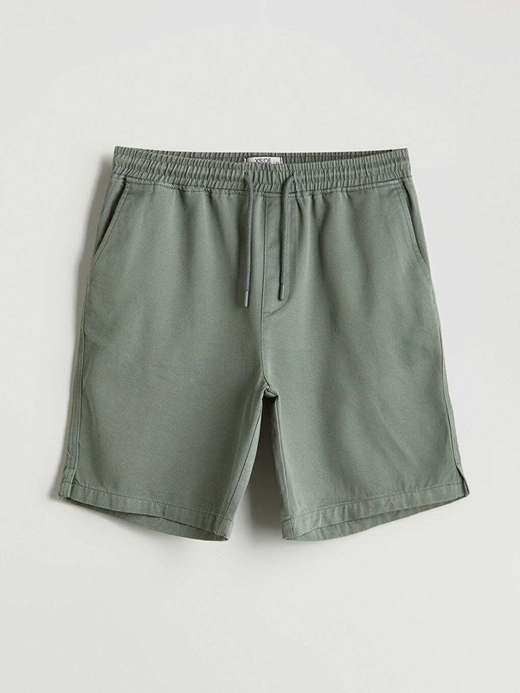 Yeşil Rahat Kalıp Gabardin Erkek Şort-4