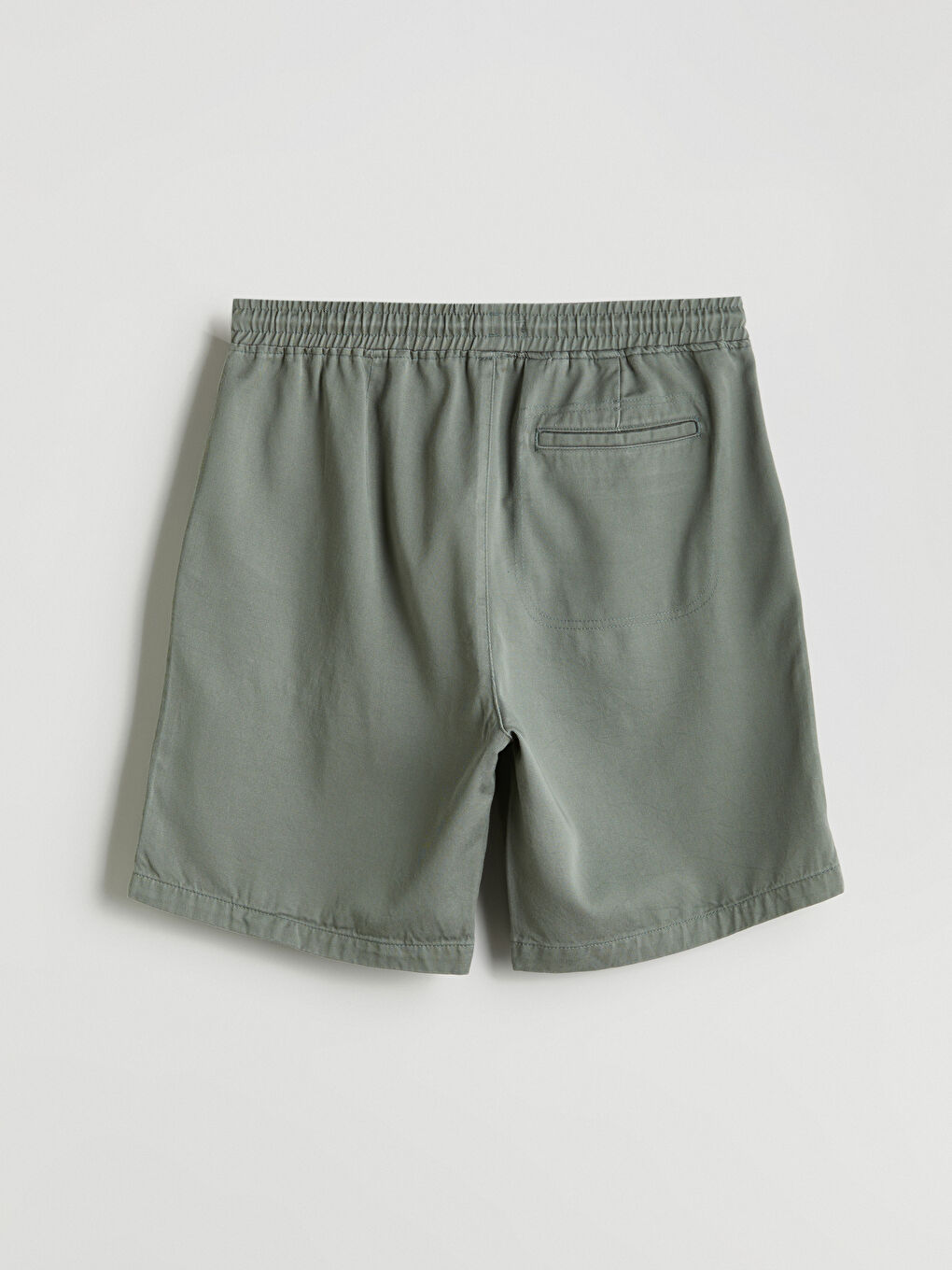 Yeşil Rahat Kalıp Gabardin Erkek Şort-5