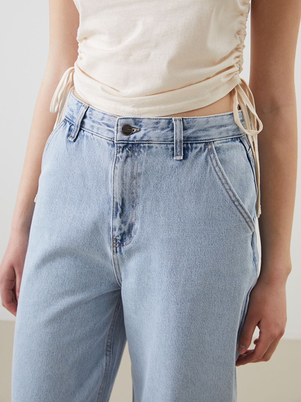 XSIDE Mavi Baggy Fit Kadın Jean Pantolon - 2
