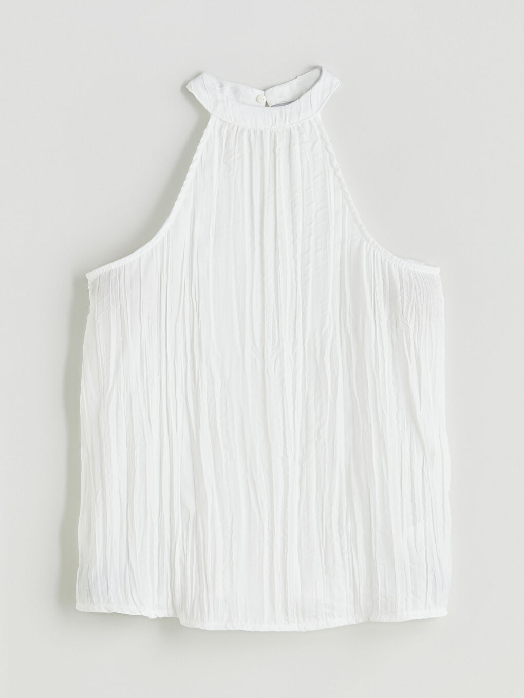 Bluza od satena sa halter kragnom i naborima-4