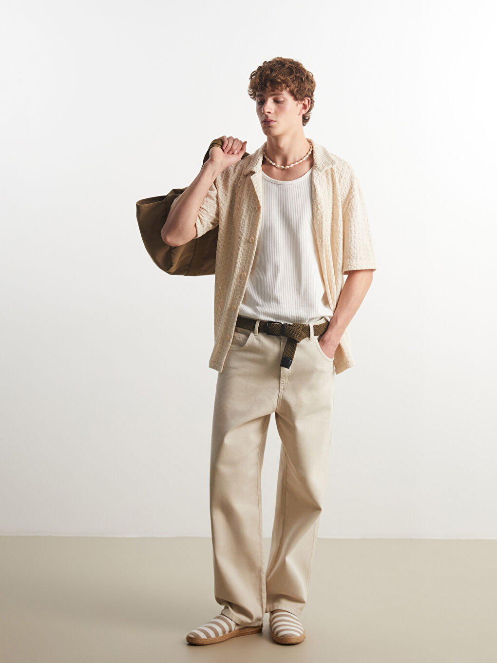 Standard Fit Twill Men's Trousers -S5OO59Z8-HZZ